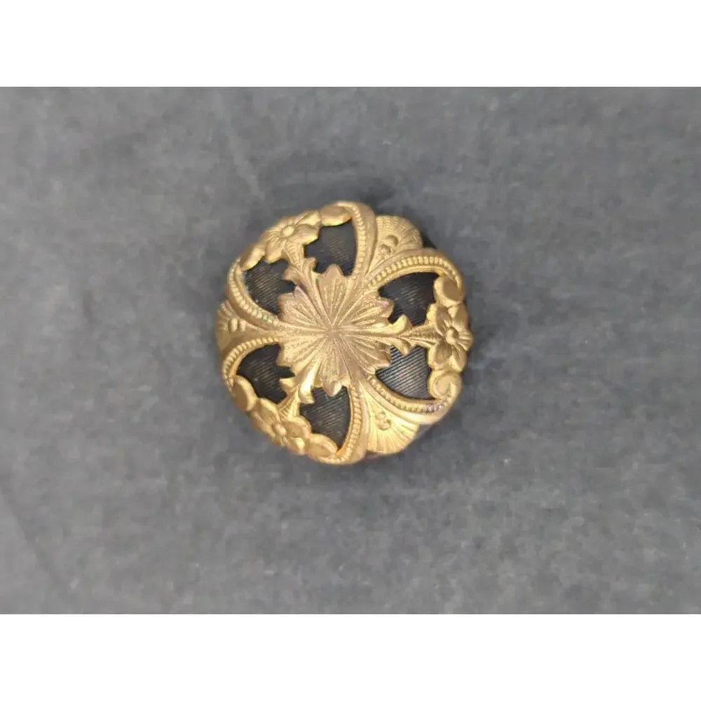 LOT K of 10 Antique Vintage Victorian Brass Mixed Materials Buttons ESTATE FIND